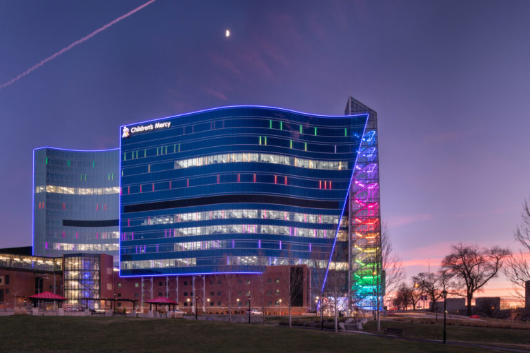 Children's Mercy Research Tower (CMRI) Lit Up