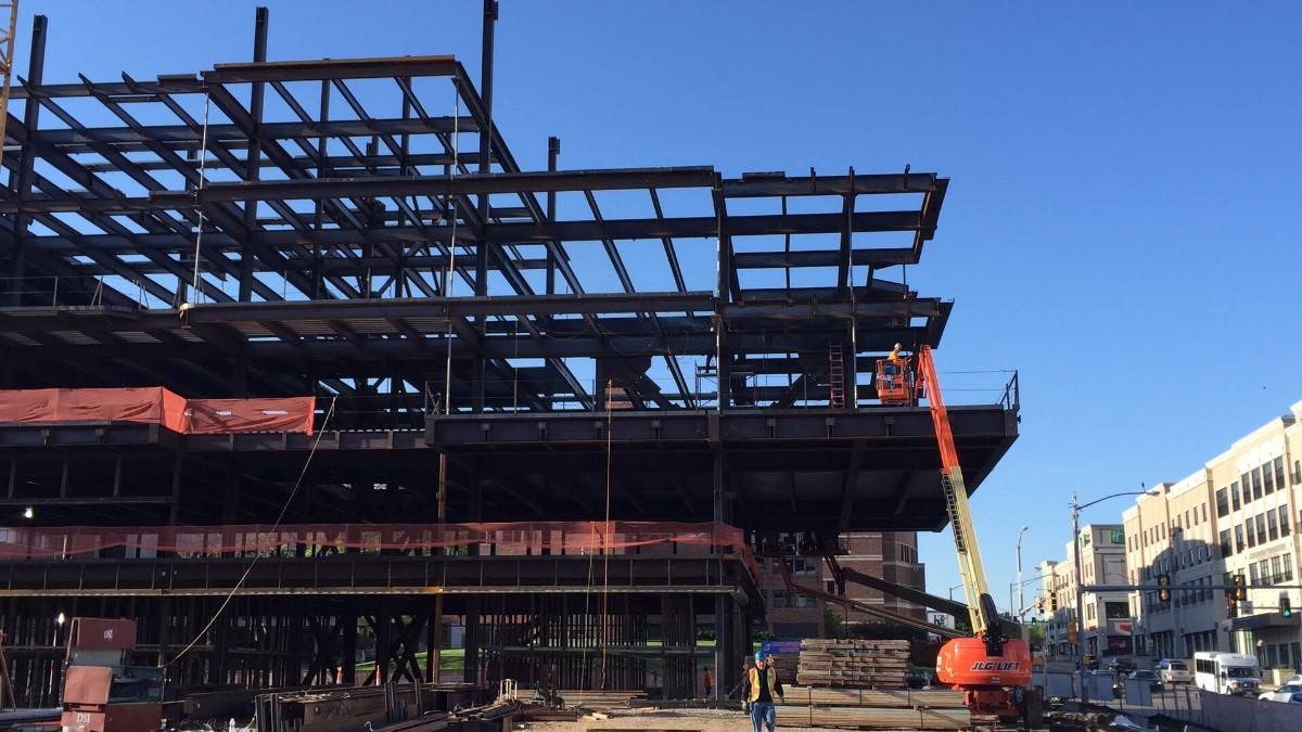 KU medical center health education building during construction