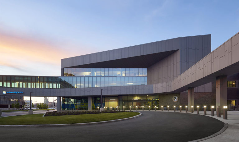 Truman Medical Center University II circle drive at dusck