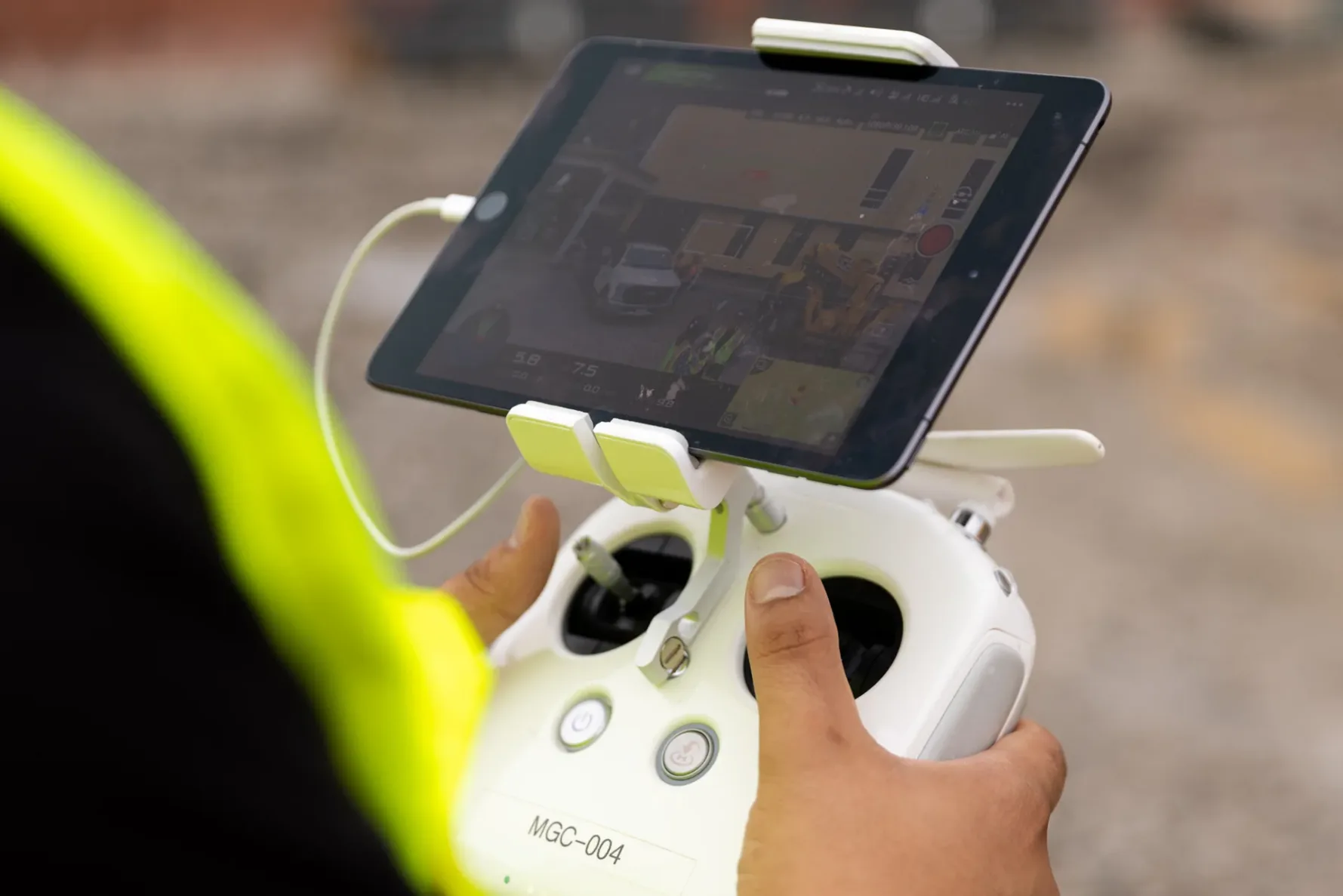 A drone being used on a McCownGordon Construction job site