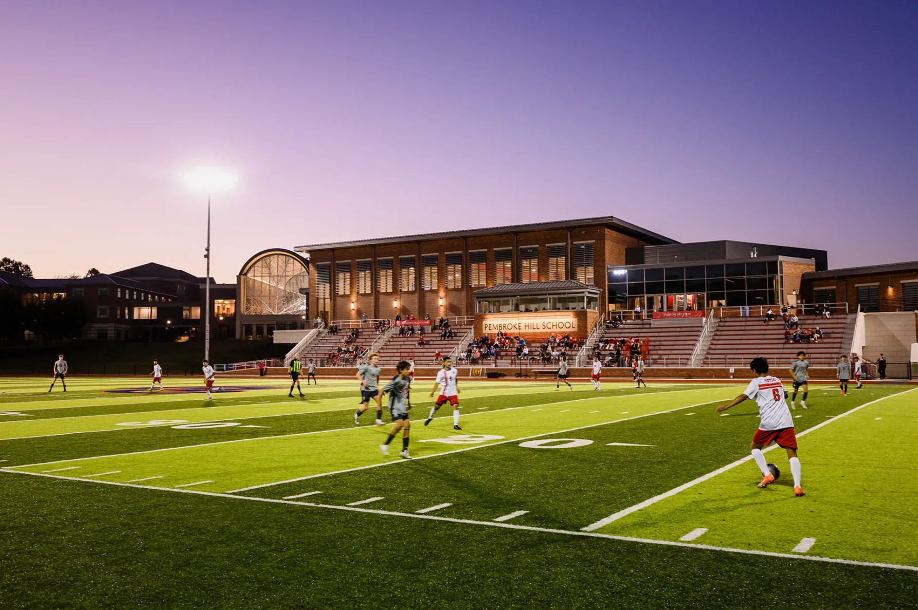 Students playing soccer at Pembroke Hill School Campus