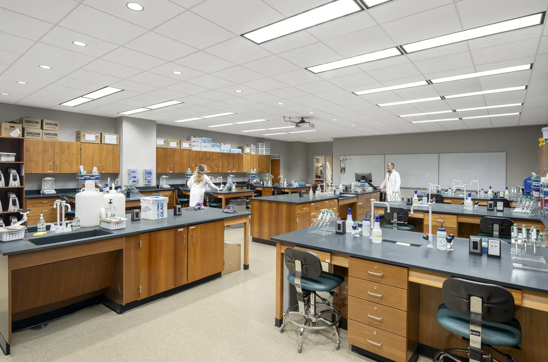 Students working in a science lab
