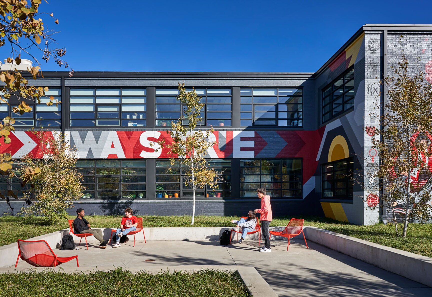 Lawrence High outdoor collaboration space