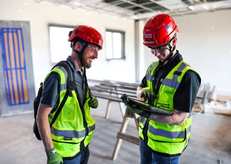 McCownGordon associates working on commissioning services at a construction jobsite
