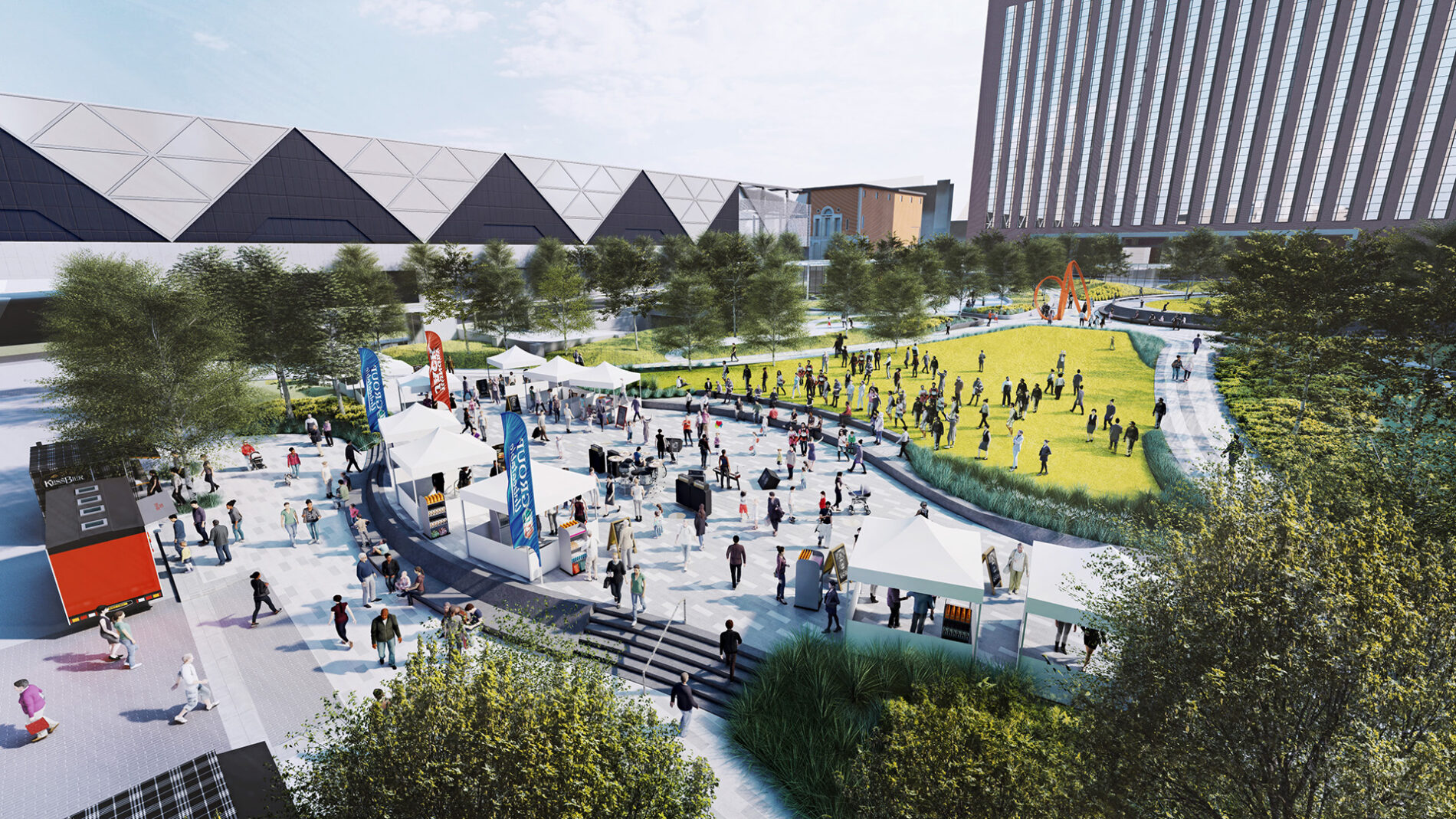 Rendering of Barney Allis Plaza